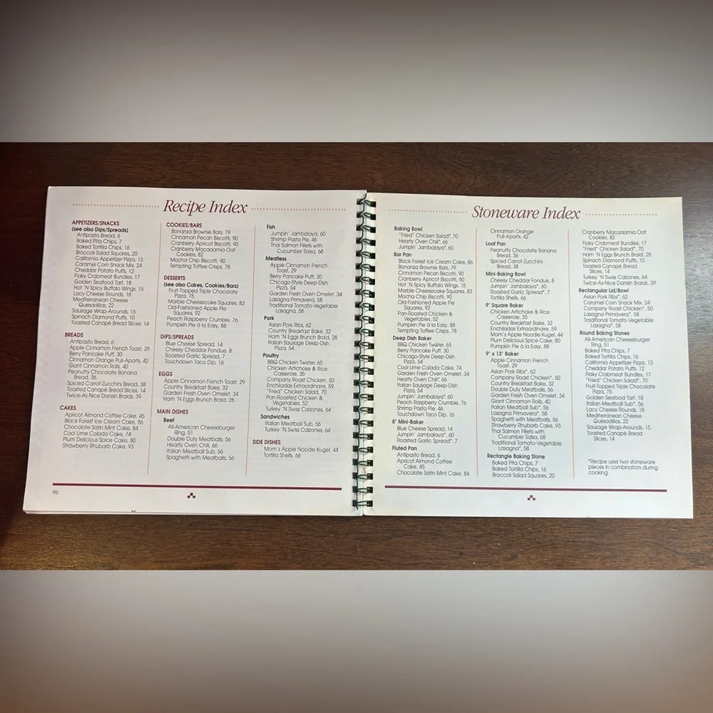 The Pampered Chef 1999 More Stoneware Sensations Cookbook Recipes Spiral Bound